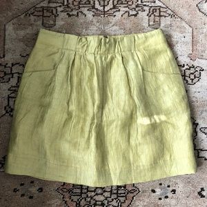 Jcrew Linen Pistachio Colored Skirt